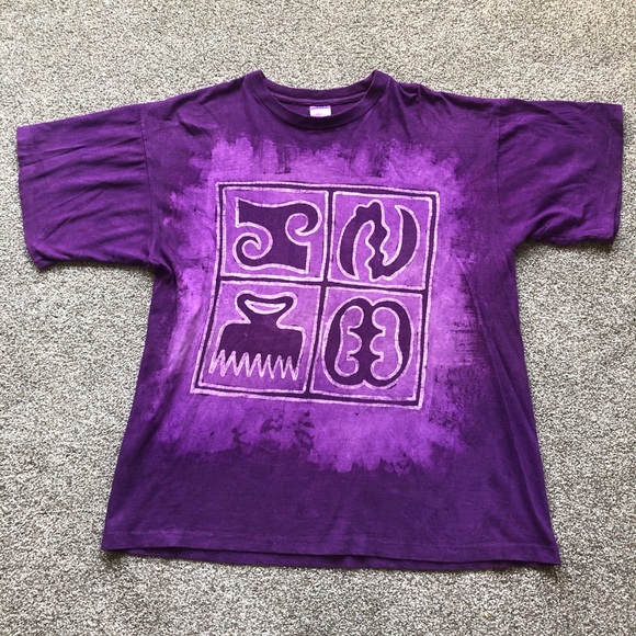 VINTAGE AMERICA’S BEST PRE SHRUNK COTTON PURPLE TIE DYE SINGLE STITCH - Picture 2 of 11